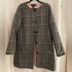 Nanette Lepore NWOT Pink Plaid Coat, Size L